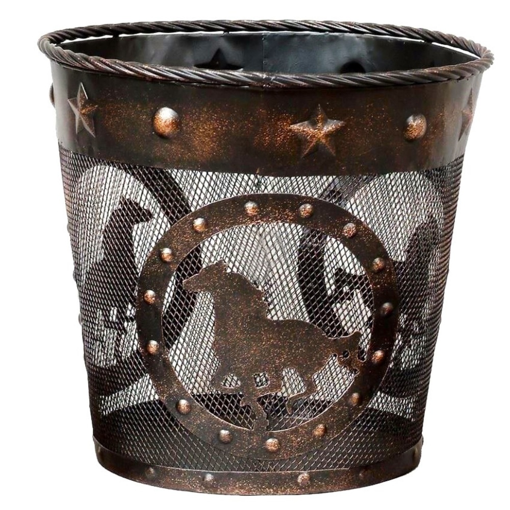 Rustic Running Horses Waste Basket